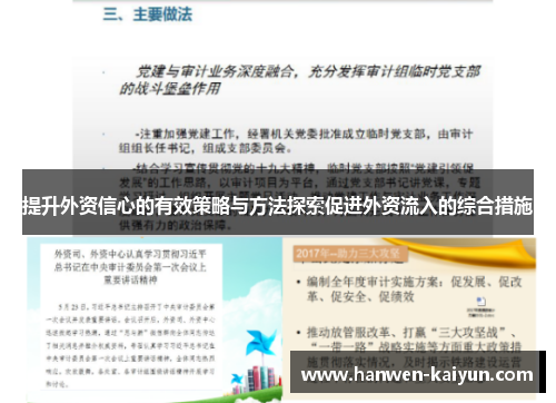 提升外资信心的有效策略与方法探索促进外资流入的综合措施 提升外资信心的有效策略与方法探索促进外资流入的综合措施